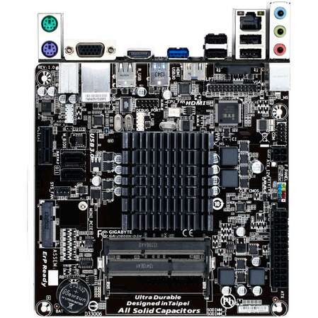Материнская плата Gigabyte GA-J1800N-D2H Intel Celeron J1800 (2.41 GHz), 2xDDR3 SODIMM, D-Sub, HDMI, GLan, mini-ITX Ret 