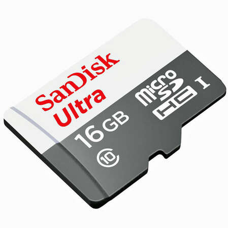 Micro SecureDigital 16Gb SanDisk Ultra microSDHC class 10 UHS-1 (SDSQUNB-016G-GN3MN)