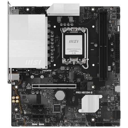 Материнская плата MSI Pro H810M-B H810 Soc-1851 2xDDR5, 4xSATA3, 1хM.2, 1xPCI-E16x, 2xUSB3.2, DP, HDMI, 2.5Glan, mATX