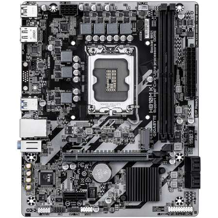 Материнская плата Gigabyte H810M K H810 Soc-1851 2xDDR5, 4xSATA3, RAID, 1хM.2, 1xPCI-E16x, 2xUSB3.2, DP, HDMI, Glan, mATX