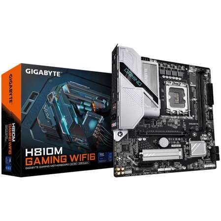 Материнская плата Gigabyte H810M Gaming WIFI6 H810 Soc-1851 2xDDR5, 4xSATA3, RAID, 1хM.2, 1xPCI-E16x, 2xUSB3.2, DP, HDMI, WiFI, Glan, mATX