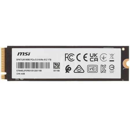 Внутренний SSD-накопитель 1000Gb MSI Spatium M560 S78-440L0F0-P83 M.2 2280 PCIe NVMe 5.0 x4