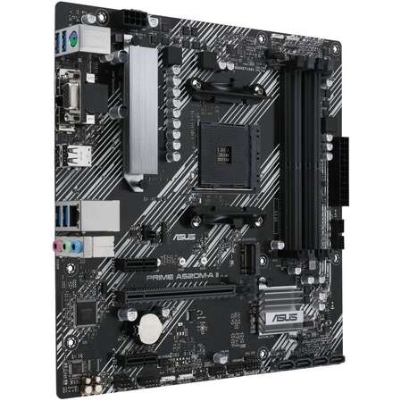 Материнская плата ASUS Prime A520M-A II A520 Socket AM4 4xDDR4, 4xSATA3, RAID, 1xM.2, 1xPCI-E16x, 4xUSB3.2, D-Sub, DVI-D, HDMI, Glan, mATX