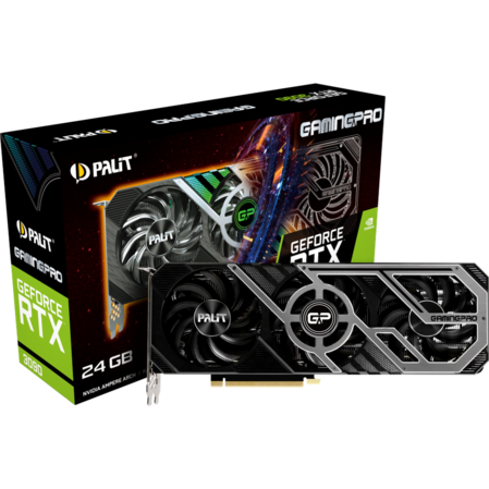 Видеокарта Palit GeForce RTX 3090 24576Mb, GamingPro (NED3090019SB-132BA) 1xHDMI, 3xDP, Ret