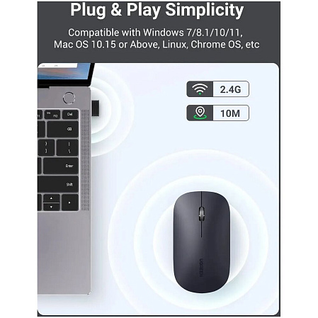Мышь беспроводная Ugreen MU001 (90372) Black Wireless
