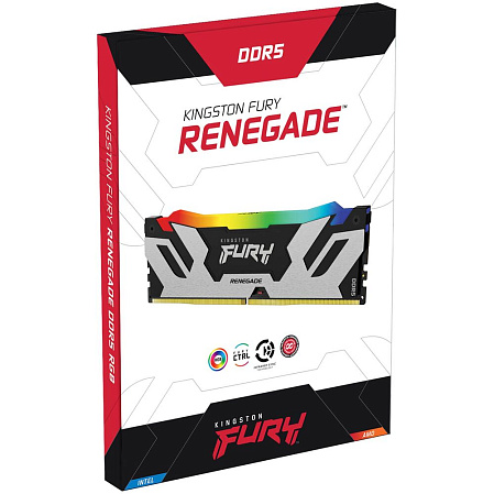 Модуль памяти DIMM 96Gb 2х48Gb DDR5 PC48000 6000MHz Kingston Fury Renegade RGB Silver (KF560C32RSAK2/96)