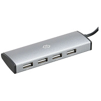 4-port Type-C Hub Digma HUB-4U2.0-UC-DS серебристый