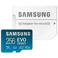 Карта памяти Micro SecureDigital 256Gb SDXC Samsung Evo Select class10 UHS-I U3 (MB-ME256KA)