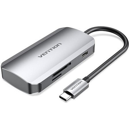 3-port USB Type C Hub Vention TNHHB (3x USB 3.0/SD/TF/PD)