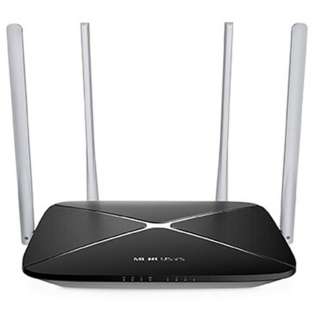 Беспроводной маршрутизатор Mercusys AC12, Wi-Fi 5 802.11ac 1167Мбит/с, 2.4+5ГГц, 4xLAN, 1xWAN чёрный
