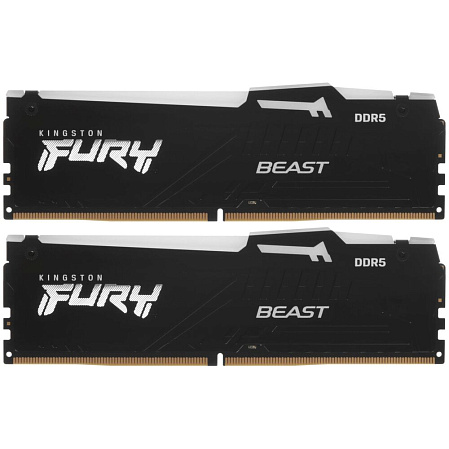 Модуль памяти DIMM 64Gb 2х32Gb DDR5 PC48000 6000MHz Kingston Fury Beast Black RGB EXPO (KF560C30BBEAK2-64)