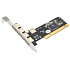 Контроллер USB2.0 ST-LAB U-166, 4 ext (USB2.0) + 1 int (USB2.0), PCI