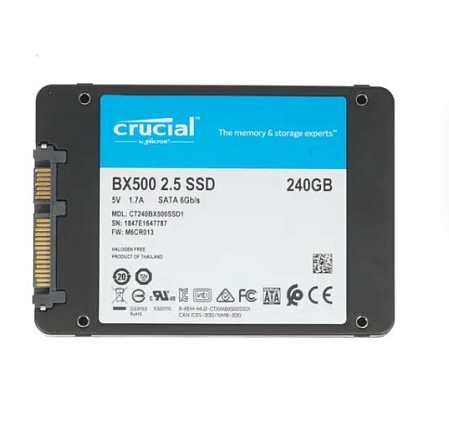 Внутренний SSD-накопитель 240Gb Crucial CT240BX500SSD1 SATA3 2.5" BX500