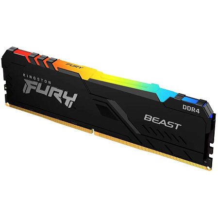 Модуль памяти DIMM 64Gb 2х32Gb DDR4 PC25600 3200MHz Kingston Fury Beast RGB Black (KF432C16BB2AK2/64)