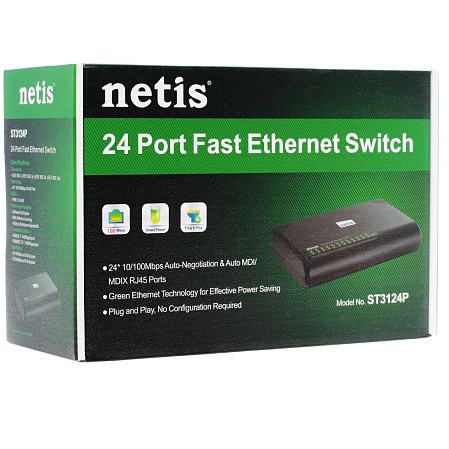 Коммутатор Netis ST3124P 24x100Мбит/с неуправляемый