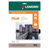 Фотобумага Lomond A4, 90гр, 25л белый матовое для струйной печати (0102029)