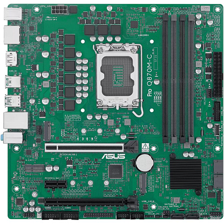 Материнская плата ASUS Pro Q870M-C-CSM Q870 Soc-1851 4xDDR5, 4xSATA3, RAID, 2хM.2, 2xPCI-E16x, 3xUSB3.2, 1xUSB3.2 Type C, DP, HDMI, Glan, mATX