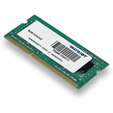 Модуль памяти SO-DIMM DDR3 4Gb PC12800 1600Mhz Patriot Memory (PSD34G160081S)