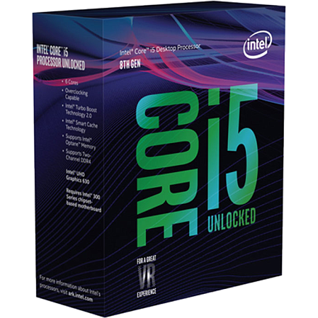 Процессор Intel Core i5-8600K, 3.6ГГц, (Turbo 4.3ГГц), 6-ядерный, L3 9МБ, LGA1151v2, BOX