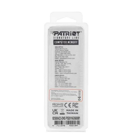Модуль памяти DIMM 16Gb DDR5 PC44800 5600MHz Patriot Memory (PSD516G560081)