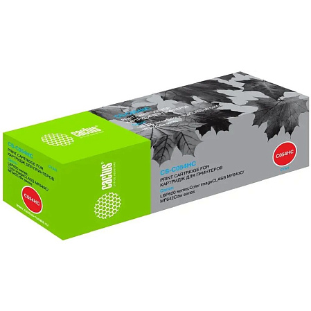 Картридж Cactus CS-C054HC 054 H C голубой (2300стр.) для Canon LBP 621Cw/623Cdw/641Cw/643Cdw