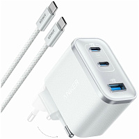 Сетевое зарядное устройство Anker Nano A121A 70W USB + 2xUSB-C белое