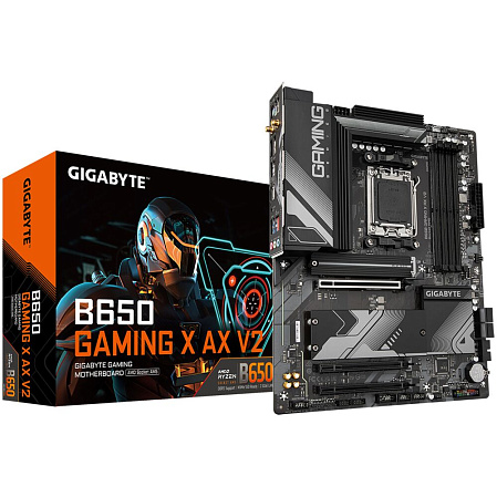 Материнская плата Gigabyte B650 Gaming X AX V2 Socket-AM5 AMD B650 4xDDR5, 4xSATA3, RAID, 3xM.2, 3xPCI-E16x, 5xUSB3.2, 1xUSB3.2 Type C, DP, HDMI, WiFi, 2.5Glan, ATX Ret