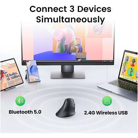 Мышь беспроводная Ugreen MU008 (25444) Black Wireless