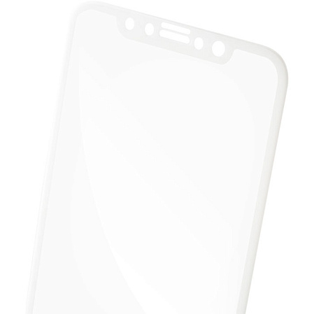 Защитное стекло для Apple iPhone 11 Pro\X\XS Brosco 3D, изогнутое по форме дисплея, с белой рамкой