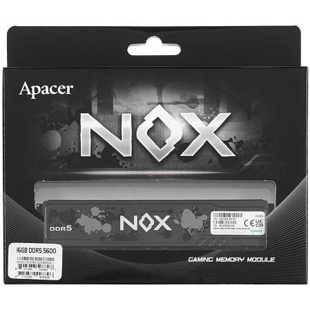 Модуль памяти DIMM 16Gb DDR5 PC44800 5600MHz Apacer NOX Black Gaming (AH5U16G56C522MBAA-1)