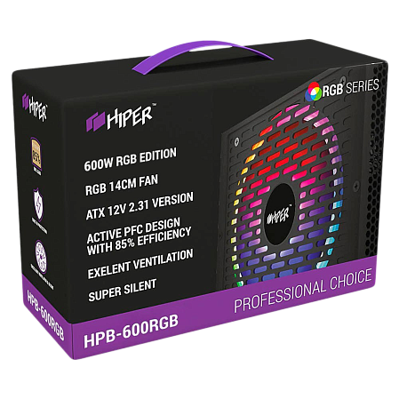 Блок питания 600W HIPER HPB-600RGB