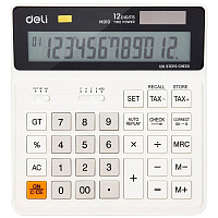 Калькулятор Deli EM01010 белый 12-разр.