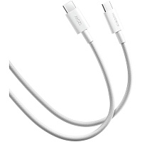 Кабель Type C - Type C 1m Xiaomi 6A Braided USB-C to USB-C Cable белый