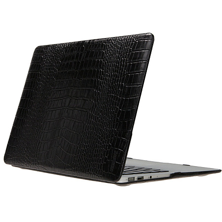 Чехол жесткий для MacBook Air 13" Heddy, кожаный, черный кроко