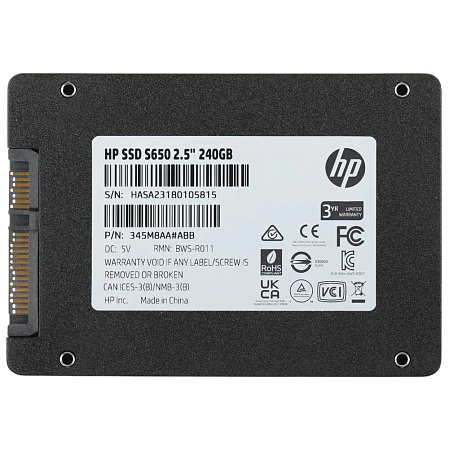 Внутренний SSD-накопитель 240Gb HP S650 345M8AA#ABB SATA3 2.5"
