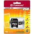 Micro SecureDigital 2Gb Transcend + адаптер SD (TS2GUSD)
