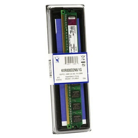Модуль памяти DIMM 1Gb DDR2 PC6400 800MHz Kingston (KVR800D2N6/1G) 
