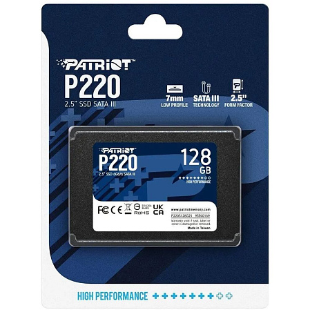 Внутренний SSD-накопитель 128Gb Patriot Memory P220 P220S128G25 SATA3 2.5"