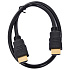 Кабель HDMI-HDMI v2.0 0.5м черный, экран