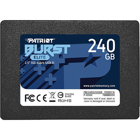 Внутренний SSD-накопитель 240Gb Patriot Memory Burst Elite PBE240GS25SSDR SATA3 2.5"