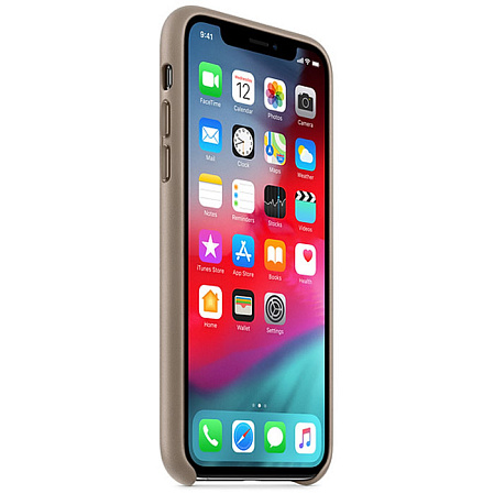 Чехол для Apple iPhone Xs Leather Case Taupe