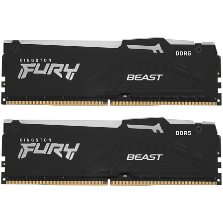 Модуль памяти DIMM 64Gb 2х32Gb DDR5 PC44800 5600MHz Kingston Fury Beast RGB Black (KF556C40BB2AK2-64)