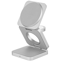 Беспроводная зарядная панель 3 в 1 Для IPhone, Apple Watch, Airpods uBear Balance Ultra Qi2.2 35W Silver