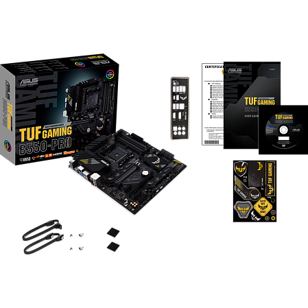 Материнская плата ASUS TUF Gaming B550-Pro B550 Socket AM4 4xDDR4, 6xSATA3, RAID, 2xM.2, 2xPCI-E16x, 3xUSB3.2, 1xUSB3.2 Type C, DP, HDMI, 2.5Glan, ATX
