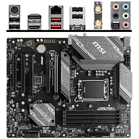 Материнская плата MSI B760 Gaming Plus WiFi B760 Socket-1700 4xDDR5, 4xSATA3, RAID, 2xM.2, 5xPCI-E16x, 2xUSB3.2, 1xUSB3.2 Type C, DP, HDMI, WiFi, 2.5Glan, ATX