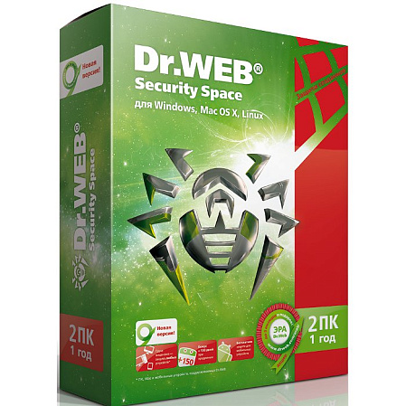 Антивирус Dr.Web Антивирус (2 ПК на 1 год) 