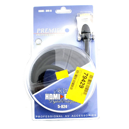 Кабель HDMI-DVI 3м Premier (5-824 3.0)