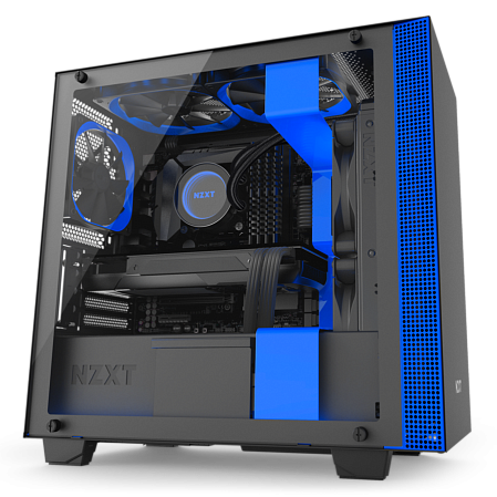 Корпус MicroATX Miditower NZXT H400i Smart CA-H400W-BL Black/Blue