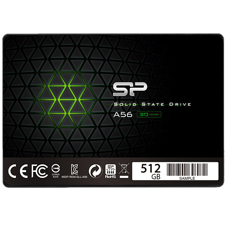 Внутренний SSD-накопитель 512Gb Silicon Power SP512GBSS3A56A25 SATA3 2.5" A56 Series
