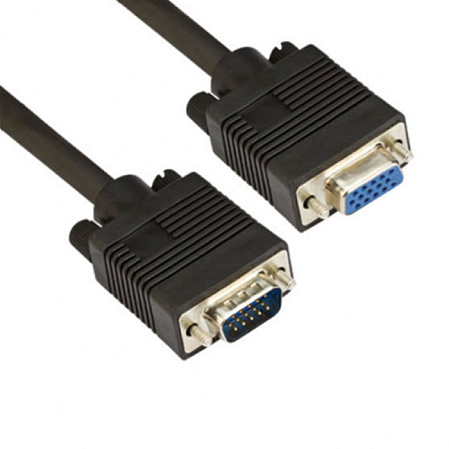 Кабель удлинитель для монитора VGA 15m/15f  10м. Black